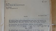 Dopis vedení továrny v Radomi na nacistickou správu, ve kterém se ádá o...