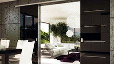 Posuvný systém Trix Zero v dvouk�ídlém provedení d�ev�ných dve�í. Cena od 14