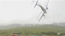 Kamera zachytila dramtický pád letadla na Islandu