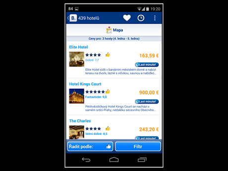 Booking.com pracuje s nkolika filtry a zobrazuje uivatelsk hodnocen, podle...