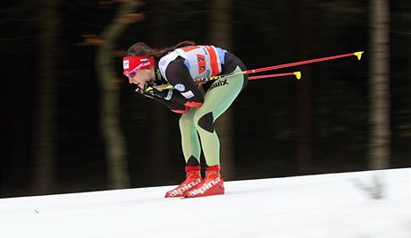 Eva Vrabcová-Nývltová ve sprintu dvojic v Novém Mst na Morav.