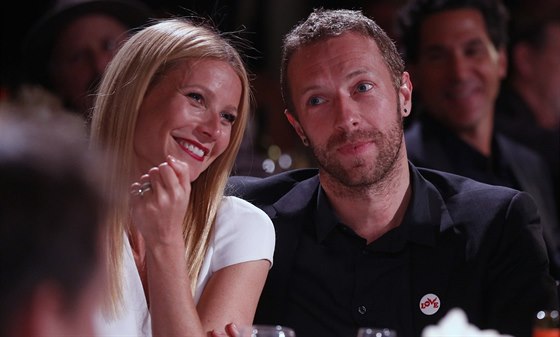 Gwyneth Paltrowová a její bývalý manžel Chris Martin (11. ledna 2014)