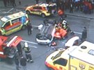 Nehoda u I. P. Pavlova jak ji zachytily mstské kamery (18. ledna 2014)