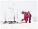 Na sjezdovce Pod Štěpánkou jezdí i snowboardisté.