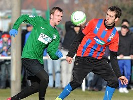 Plzeňský Tomáš Hořava v přípravném utkání proti Chomutovu. 
