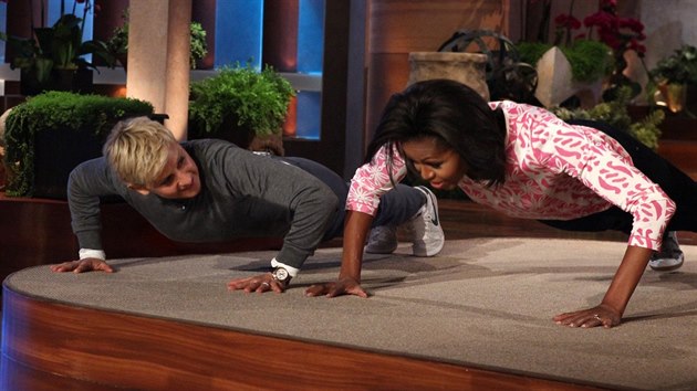 Michelle Obamov v show Ellen DeGeneresov pedvedla kliky.