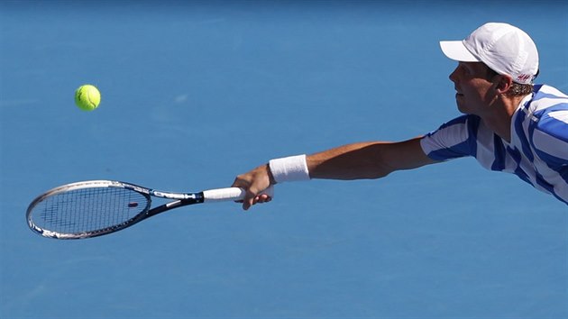 Tom Berdych ve tetm kole na Australian Open.