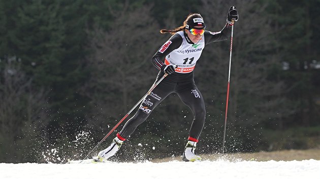 Bkyn na lych Justyna Kowalczykov v kvalifikaci sprintu SP v Novm Mst na Morav