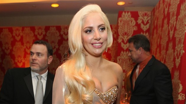Lady Gaga na party po pedvn Zlatch glb (12. ledna 2014)