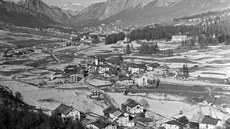 Pohled na olympijskou Cortinu d’Ampezzo v roce 1956.