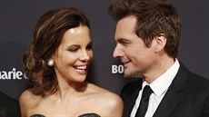 Kate Beckinsale a její manel Len Wiseman (12. ledna 2014)