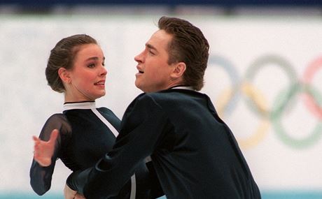 Jekatrina Gordjevová a Sergej Grikov na olympijských hrách v Lillehammeru. 