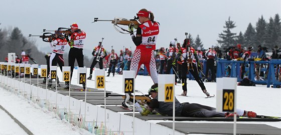 Mistrovství Evropy biatlonist v Novém Mst na Morav. Trénink en.