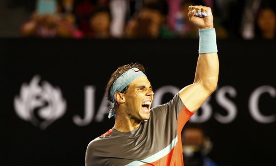 VÍTZSTVÍ. Rafael Nadal oslavuje po semifinále Australian Open. 