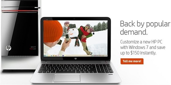 Nabídka nových počítačů HP s Windows 7