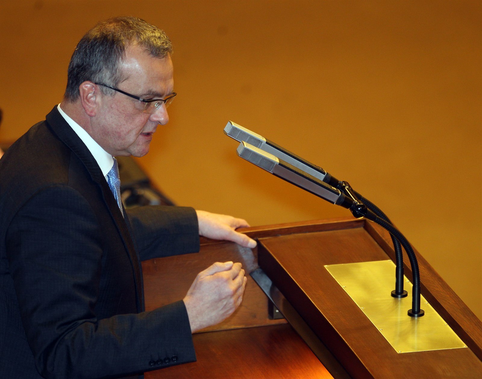 �éf klubu TOP 09 Miroslav Kalousek (21. ledna 2014).
