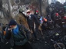 Chvíle klidu na kyjevských barikádách (26. ledna 2014)