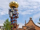 Hundertwasserova pivní věž v Abensbergu