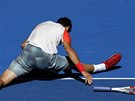 GYMNASTICKÁ VLOKA. Grigor Dimitrov ve tvrtfinále Australian Open. 