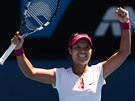VÍTZNÝ ÚSMV. Li Na v semifinále Australian Open. 