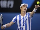 NA SERVISU. Tom Berdych v semifinle Australian Open. 