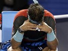 TRÁPENÍ. Rafael Nadal ve finále Australian Open. 