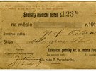 Školský měsíční lístek  z roku 1912