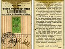 Volný vojenský lístek z roku 1936