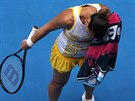 Italská tenistka Flavia Pennettaová po poráce ve tvrtfinálovém duelu s...