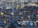 Na kyjevském námstí Nezávislosti stále stojí stany opoziních demonstrant...