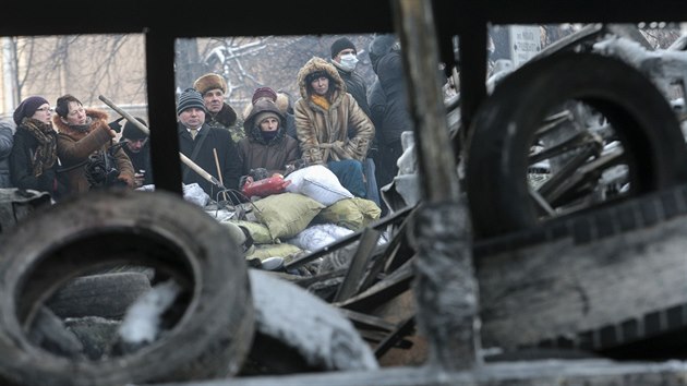 Odprrci prezidenta Janukovye na barikdch (26. ledna 2014)