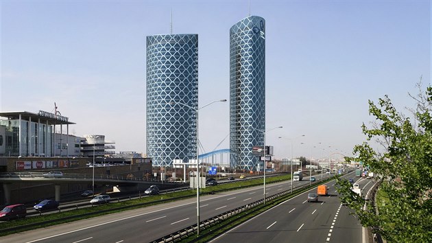 Dva mrakodrapy Prague Eye Towers mají stát u metra Chodov. Projekt je v b�hu.