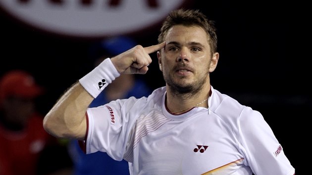 VÝCARSKÁ OSLAVA. Stanislas Wawrinka po postupu do finále Australian Open. 