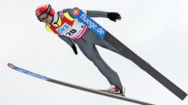 Pavel Churavý při závodě Světového poháru v Oberstdorfu.  