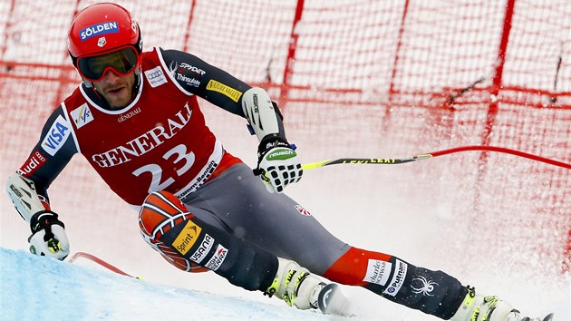 Bode Miller na trati superobho slalomu v Kitzbhelu. 