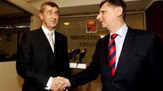 éf hnutí ANO Andrej Babi pi pebírání ministerstva financí od svého...