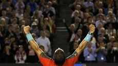 TRIUMF. Rafael Nadal po vítzství v semifinále Australian Open. 