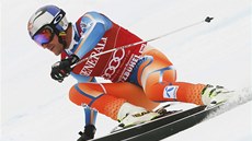 Aksel Lund Svindal v superobím slalomu v Kitzbühelu. 