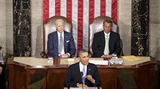 Obamově proslovu v Kapitolu naslouchal mimo jiné  viceprezident Joe Biden...