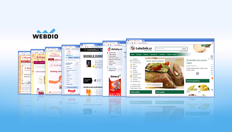 Webové stránky provozované internetovým vydavatelstvím WEBDIO.