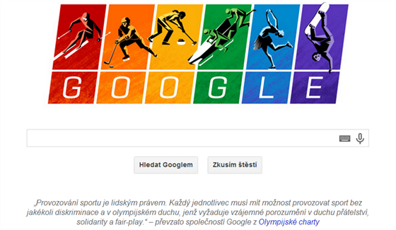 Doodle k příležitosti zahájení Olympijských her v Soči.