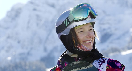 Snowboardistka árka Panochová pi tréninku slopestylu v Krásné Poljan,...