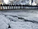 Policejní kordony v centru Kyjeva (5. února 2014)