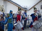 Slavnostní vítání eské výpravy v horské olympijské vesnici Mountain Village v