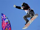 Finský snowboardista Peetu Piiroinen v olympijském finále slopestylu. (8. února...