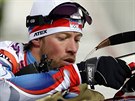 eský biatlonista Jaroslav Soukup pi závodu na 10 kilometr v zimním stedisku