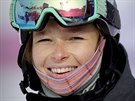 Snowboardistka árka Panochová po prvním kole finálové jízdy ve slopestylu....