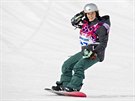 eská snowboardistka árka Panochová v cíli po druhém kole olympijského finále...