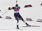 Slovenská biatlonistka Anastasia Kuzminová pi závodu ve sprintu na 7,5...