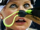 Estonská biatlonistka Grete Gaimová pi závodu ve sprintu na 7,5 kilometru. (9....